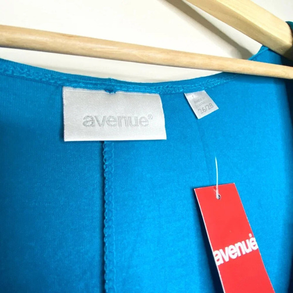 NWT Avenue Blue Tank Dress Tie Waist Women's 26/28 Midi Flowy Summer - Picture 10 of 13